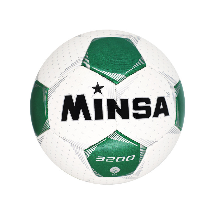 PU 두꺼운 녹색과 흰색 축구