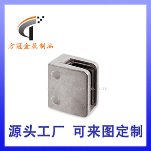 Customized 304 316 Square Flat Plate Base Glass Clamp for Glass Balustrade Deck Railing Glass Bracket