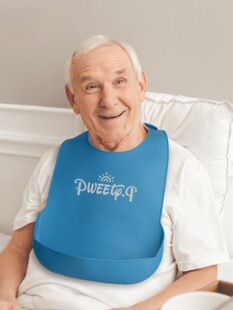 Silicone waterproof eating bib for food, with pocket
