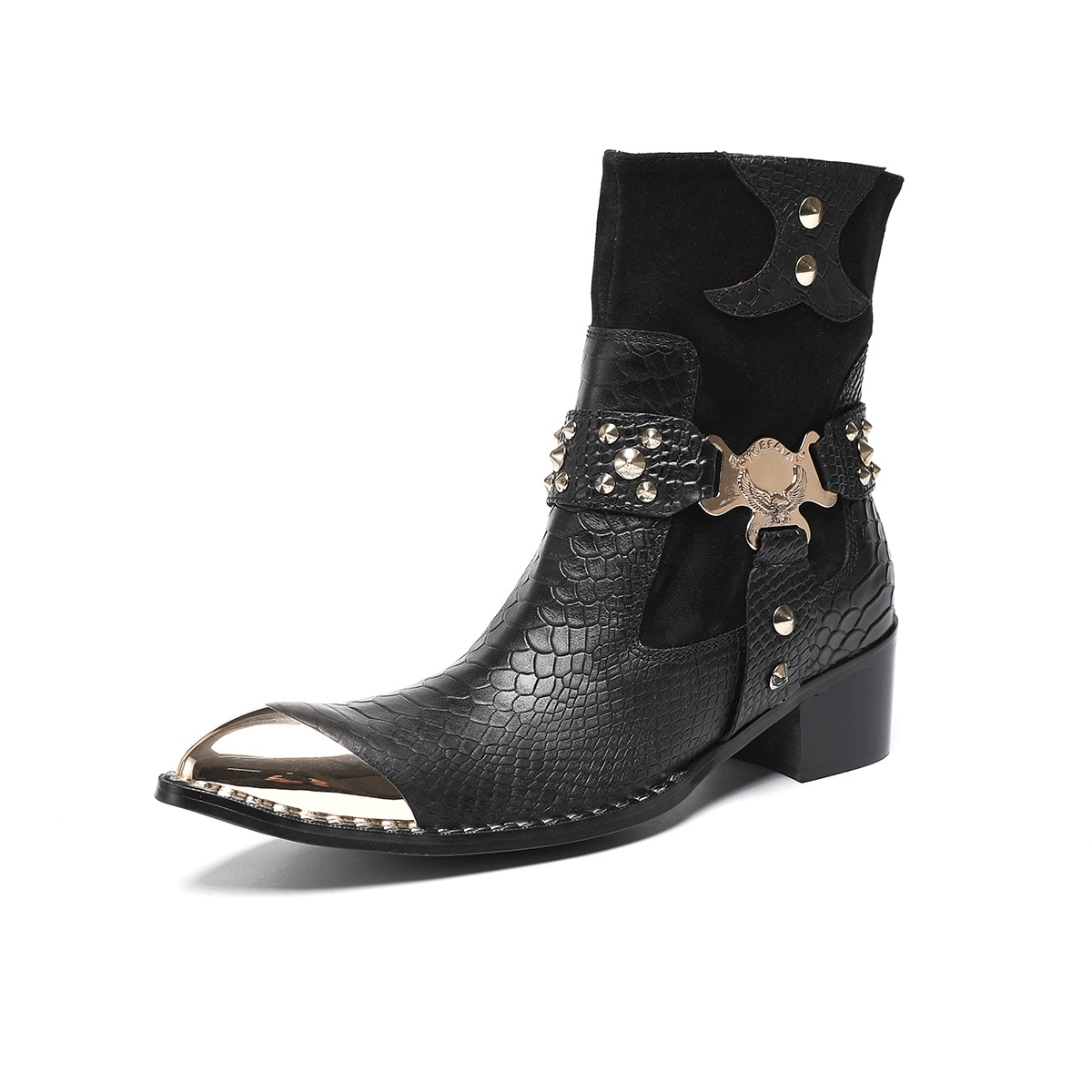 Персонализированные ботинки на шнуровке с острым носком и пряжкой, модные мужские ботинки из натуральной кожи в корейском стиле для парикмахеров, рабочие ботинки, модные экспортные ботинки