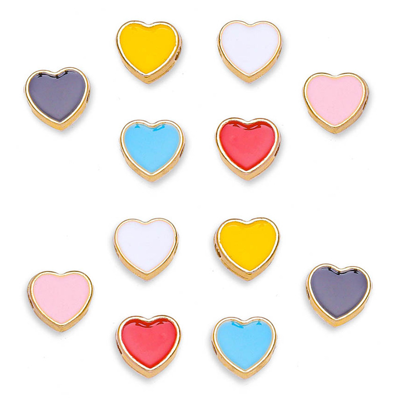 150g Weight Beads Jewelry Making Type Diameter 8mm Jewelry Making Size DIY Jewelry Accessories Classification 50 PCS/Package Quantity Alloy Material Heart Shape Pattern Plating Design Elegant, Streetwear Style 50 PCS/Package Diameter 8mm Alloy Heart Shape DIY Jewelry Accessories Beads 6
