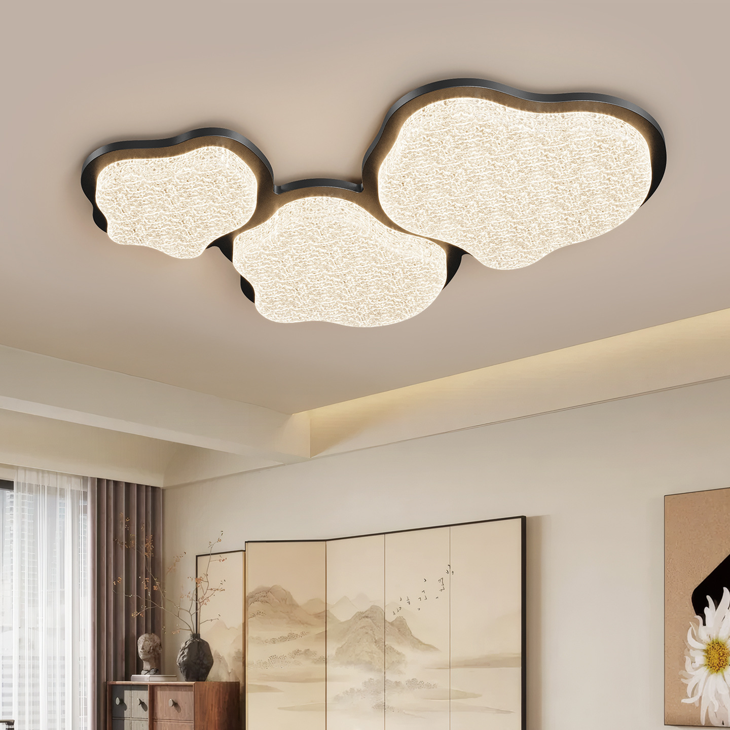 Luz de techo de la sala de estar lujo ligero italiano dormitorio nube luz de techo de la atmósfera superior 293L