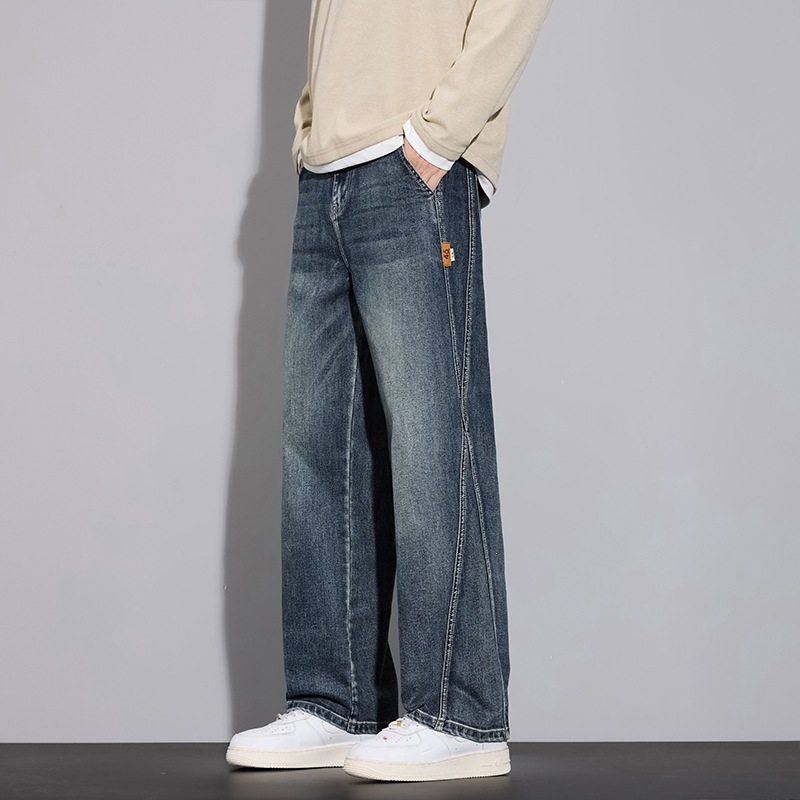 Casual men's jeans, trendy and versatile, suitable for students, skateboarding, with a distressed and washed finish, new autumn/winter styles