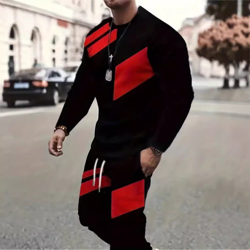 TUME Bestselling - Amazon 3D Digital Printing Loose Casual Gentle Men's Long-Sleeve Long Pants