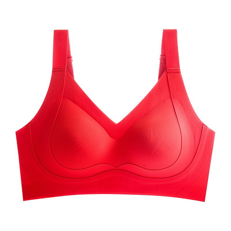 Gran tamaño de ropa interior de elevación para damas gran pecho pequeño sin marca sin anillo de acero sujetador cerrado anti-caída soporte delgado sujetador