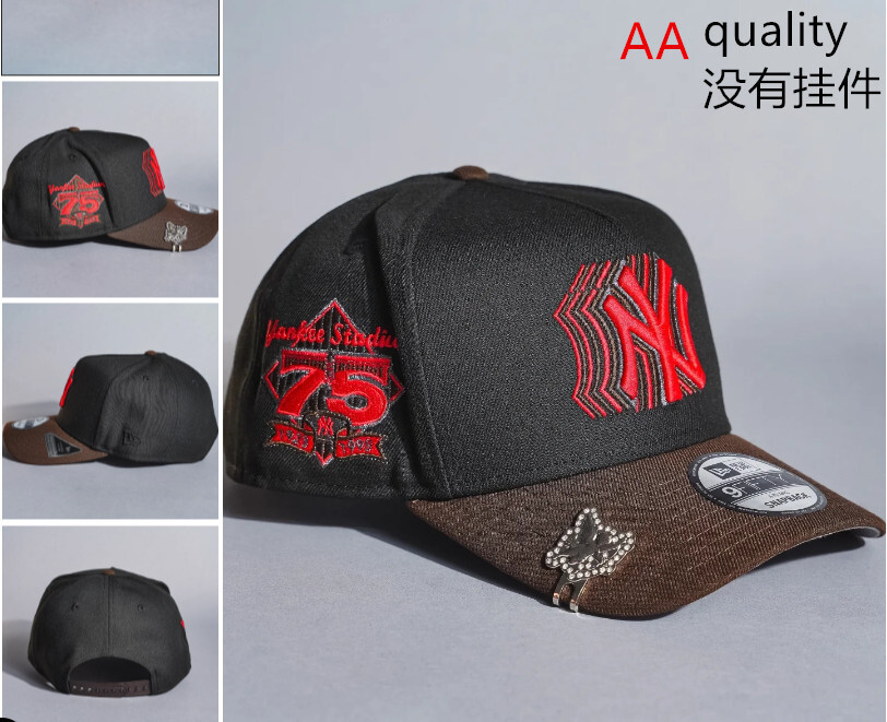 Comercio exterior transfronterizo al por mayor 2026 AA gorra de boca de pato bordado tridimensional ajustable gorra de hip-hop Yankees Dodgers