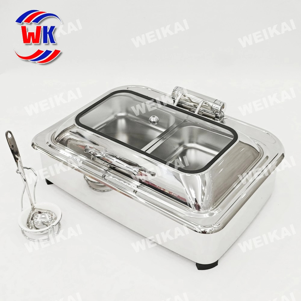 Estufa eléctrica de acero inoxidable para buffet, estufa visual para buffet, olla para calentar desayunos de hotel, vajilla, temperatura constante, control inteligente de temperatura.
