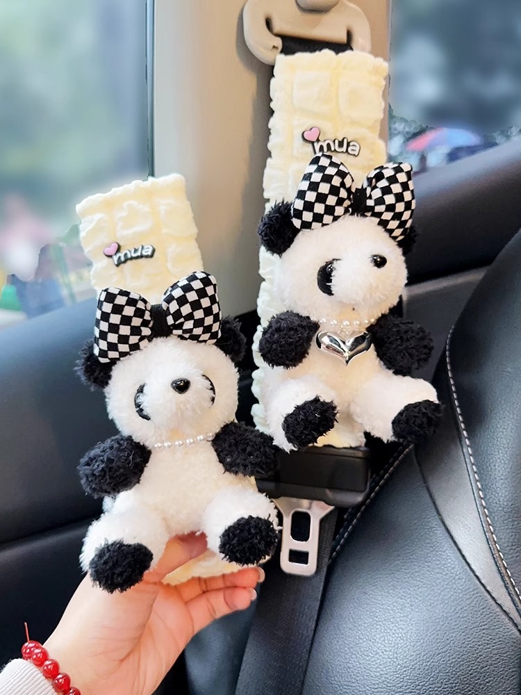 Car Seat Belt Shoulder Cover Cute Car Four Seasons Universal Soft Plush Children's Couple Anti-Ram Neck Women