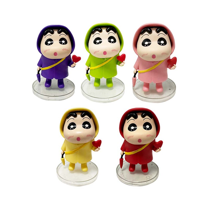 Nohara Xinzhi Q version crayon small new hand raincoat than the heart small new cute cartoon animation model ornaments