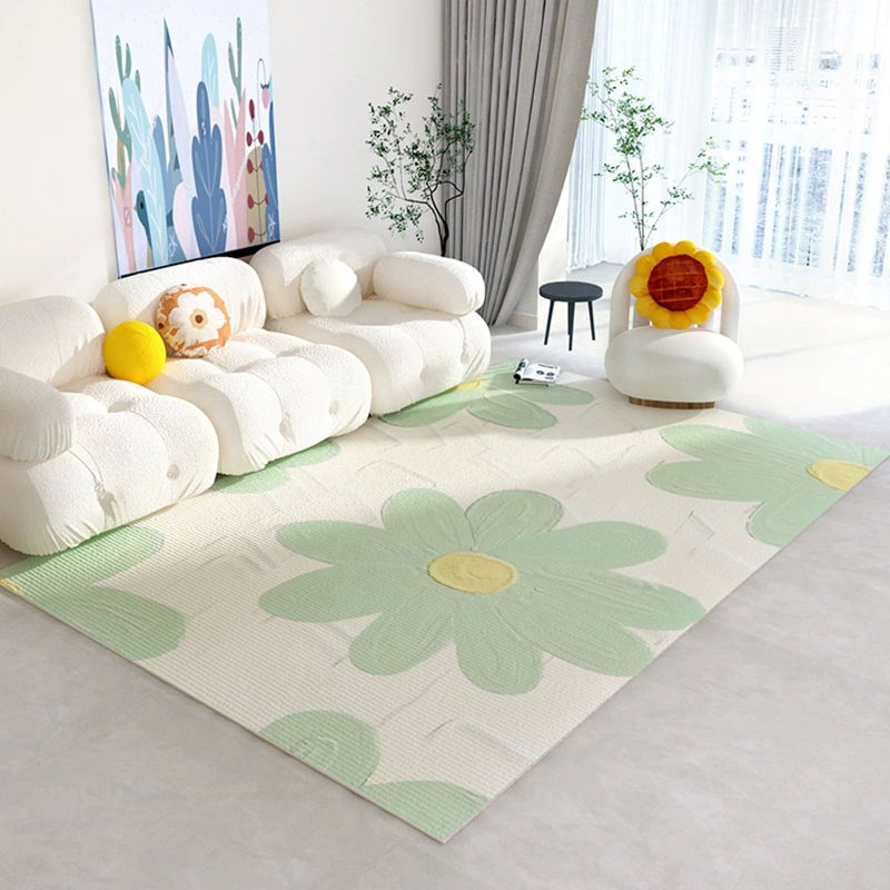 Carpet rug for living room, non-slip home carpet, simple elegant floral design, multiple sizes 40×60–200×300 cm