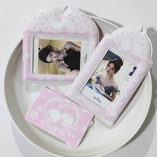 Ins-Style Girly Cherry Print Horizontal and Vertical Card Holder Id Holder Student Creative Pendant