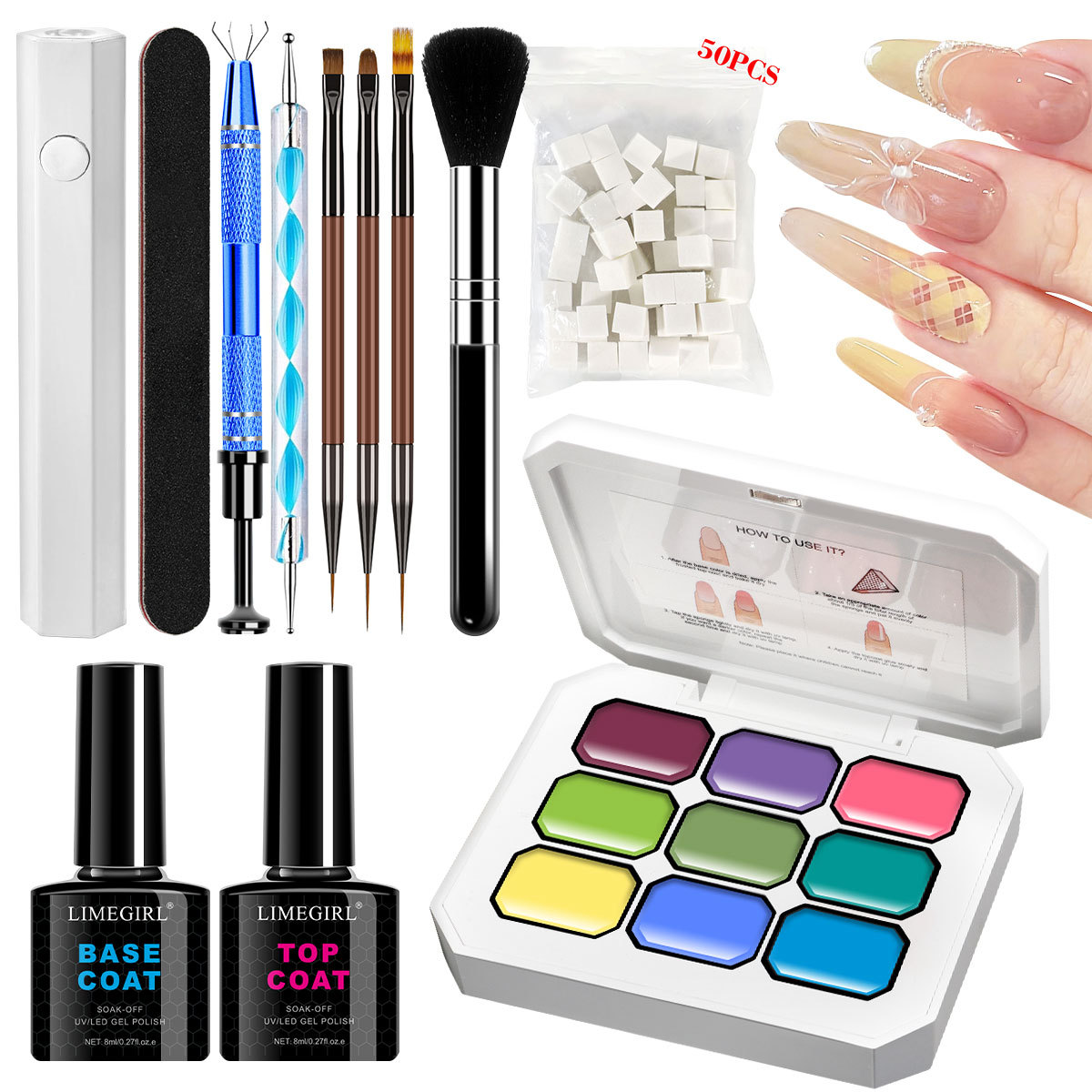 Nuevo Jiugongge sólido batida de goma de tinta de pintura gradiente de alta saturación popular pegamento de nail gel conjunto de pegamento de uñas