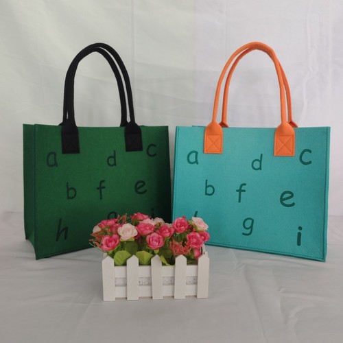 DIY Hand-held Felt Bag Letter Bag, Fashion Felt Bag with Large Capacity and Thick Color Felt Pouch, Can Add LOGO