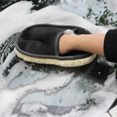 車用の車の手袋の高密度冬の保温の車の手袋のぬいぐるみのワックスの研磨の手袋の家庭の車の両用