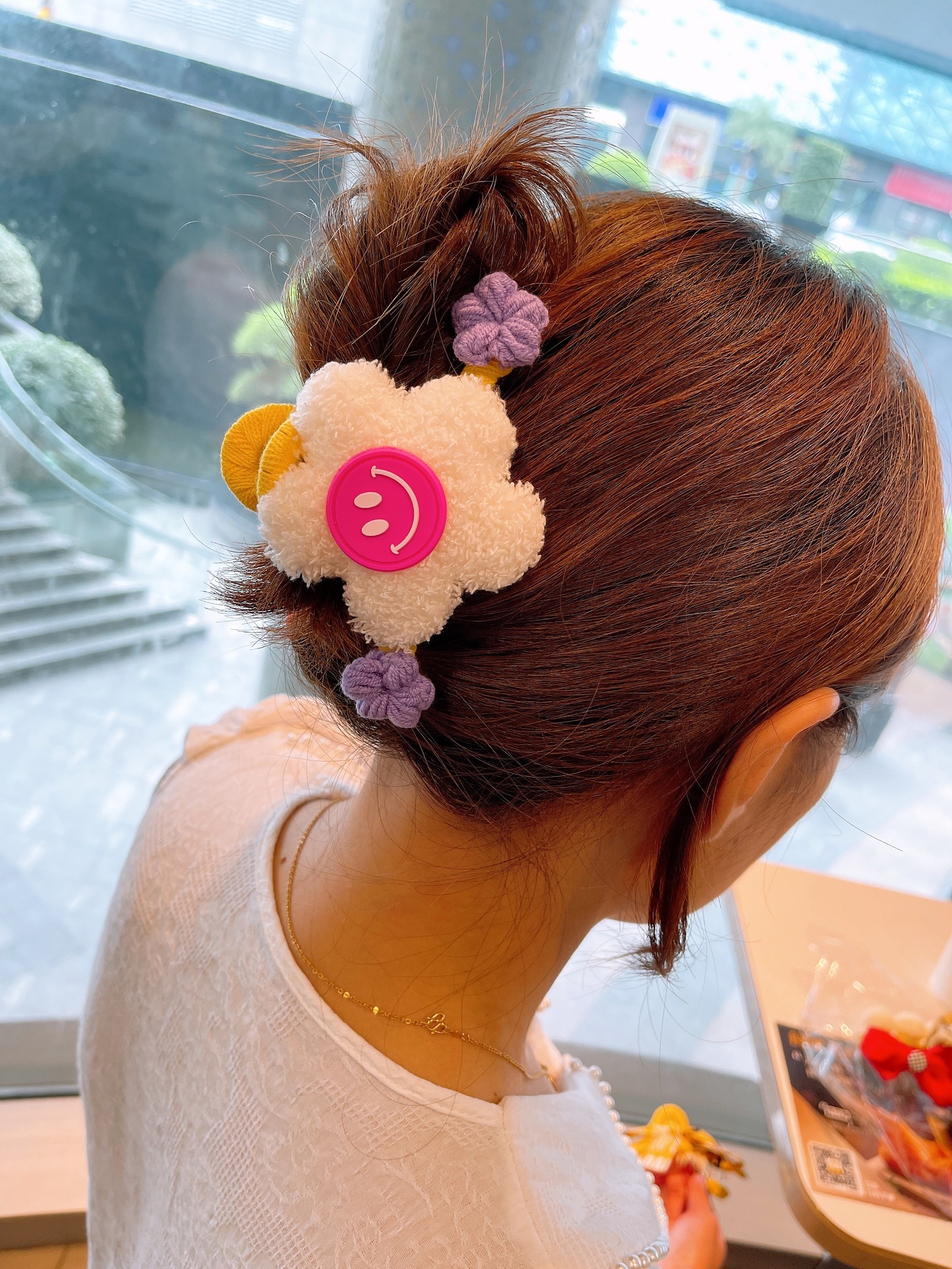 63g Weight Headwear Classification Birthday Occasion Flower Pattern Women'S Gender Retro Style Red, Yellow Color Autumn And Winter Cute Hairy Little Flower Smile Net Red Ins Clip Back Head Cute Heart Girl Clip Head Jewelry 1