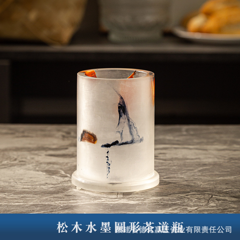 Transfronteriza nórdica ins viento resina de pino tinta caja de almacenamiento de cepillo caja de almacenamiento de resina escritorio bolígrafo mesa de tocador