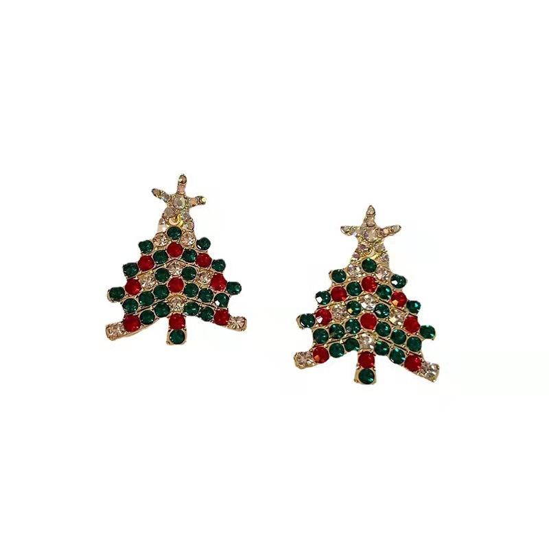 Orecchini a cerchio con nappe albero di natale gioielli festivi_voghion.com
