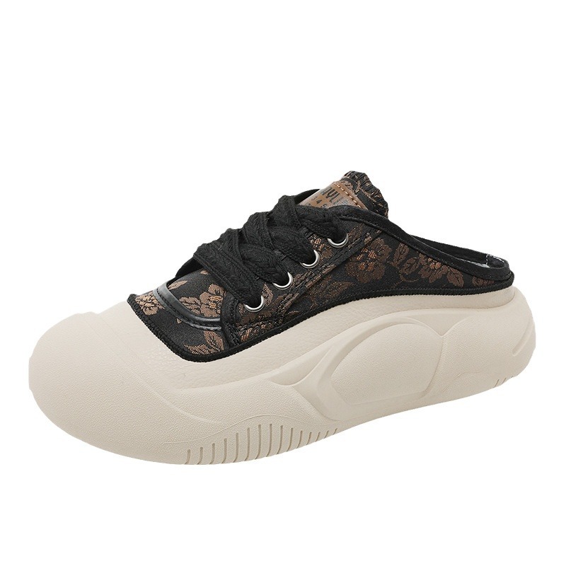 Zyxfl53 New Mesh Half For Women New Summer Trendy Casual Breathable Thick Sole Height Increasing Slippers_voghion.com