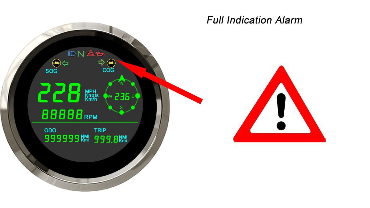 Motorcycle 85mm GPS speedometer total mileage Subtotal mileage speed speed two-in-one multifunctional LCD meter