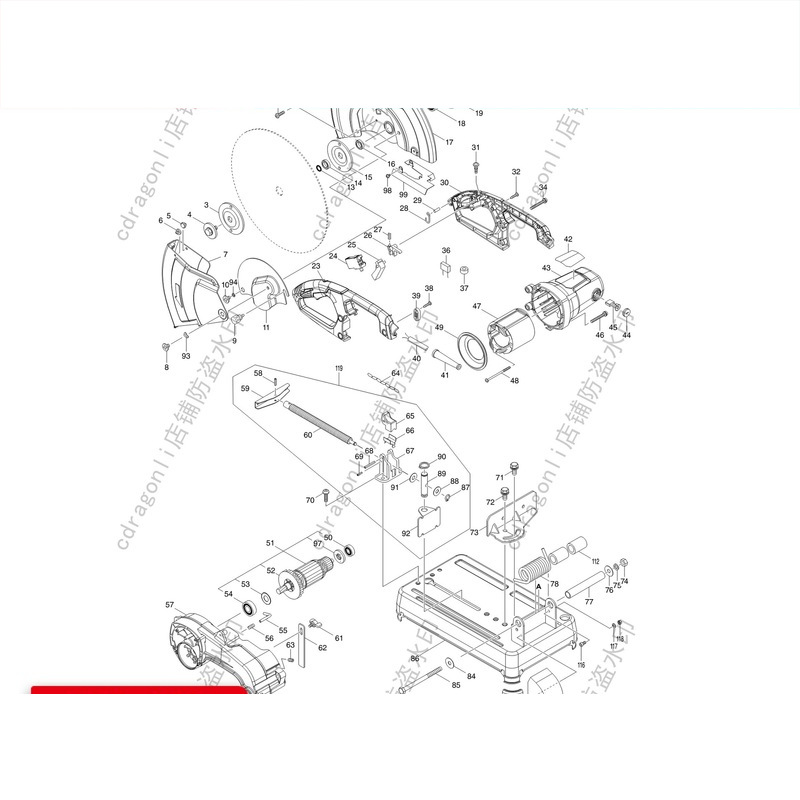 原装牧田配件LW1401型材切割机转子定子开关主轴碳刷齿轮