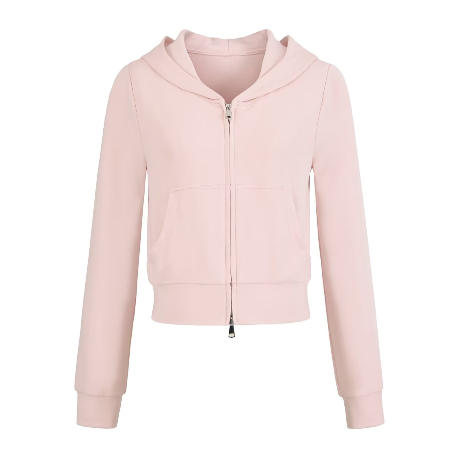 Winter Sporty Casual Fitness Women's Sweatshirt And Pants Set Hooded Zip up Sweatshirt Low Rise Drawstring Pants_ecoleips.com