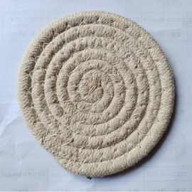 ins风格手工编织黄麻餐垫复古餐厅棉麻装饰垫拍摄道具花瓶垫餐垫