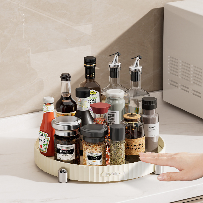 Bluebell Light Luxury Kitchen Rotating Spice Rack Multi-functional Spice Rack Double-layer Countertop Storage Spice Shelf Tray
