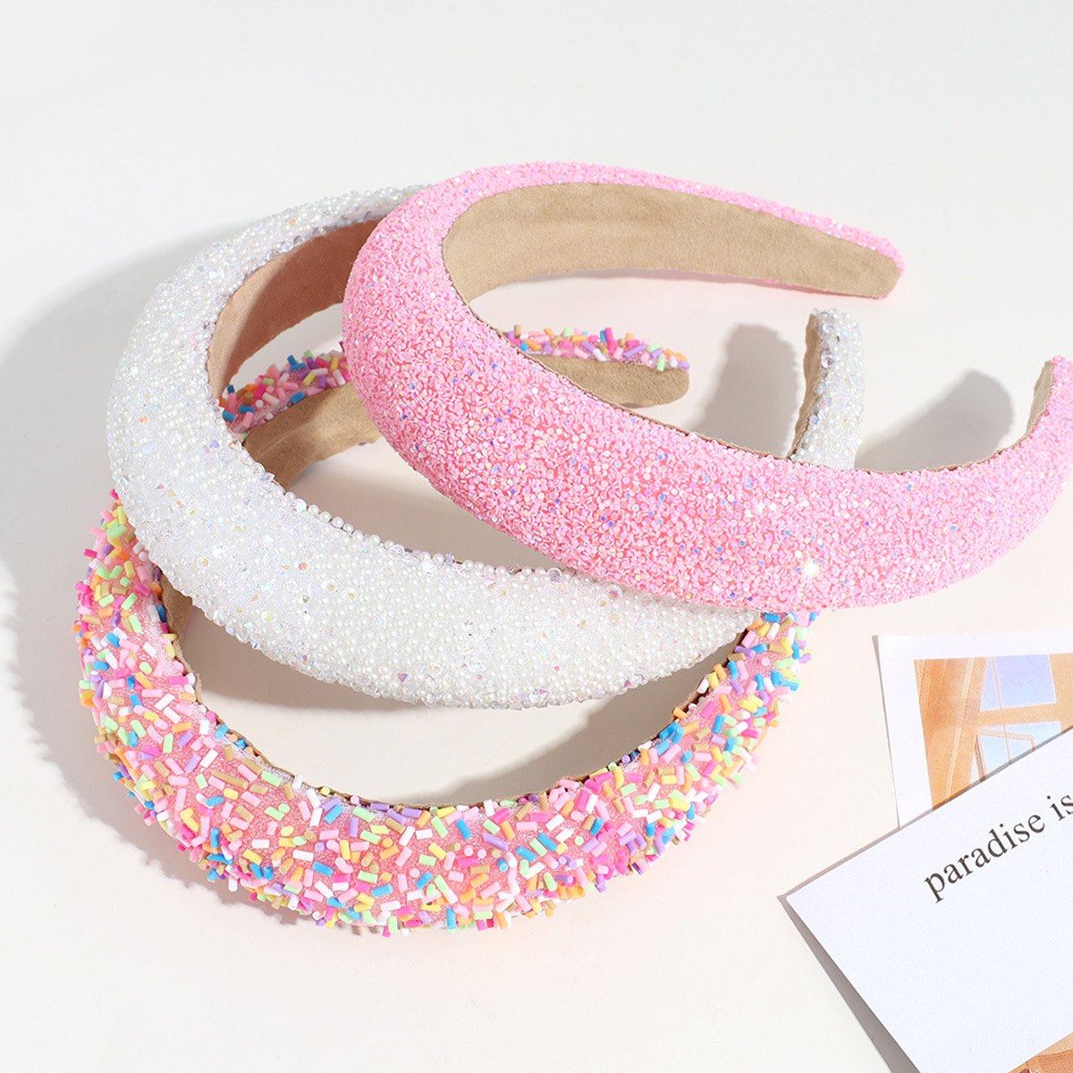 Simple Style Solid Color Plastic Resin Inlay Rhinestones Hair Band display picture 1