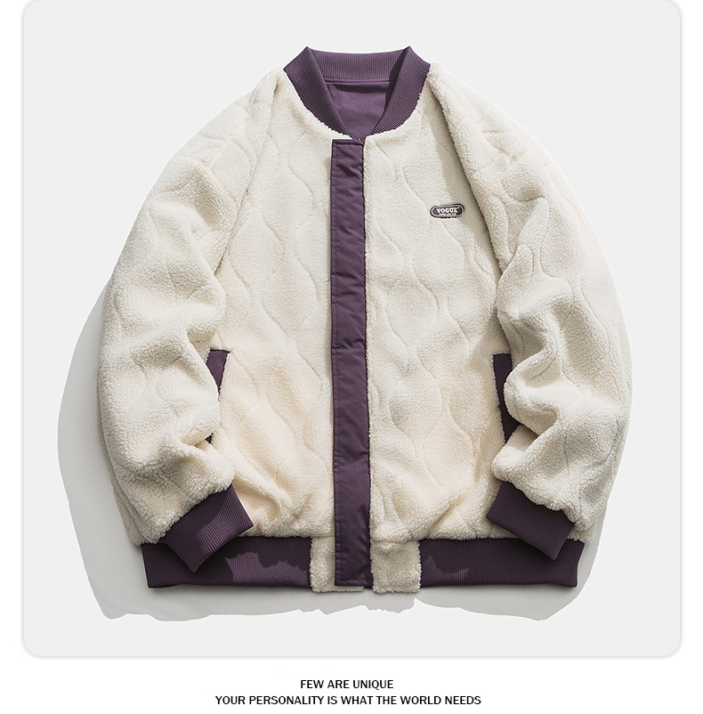 Men's Lambswool Baseball Jacket - Autumn And Winter Padded Coat_voghion.com