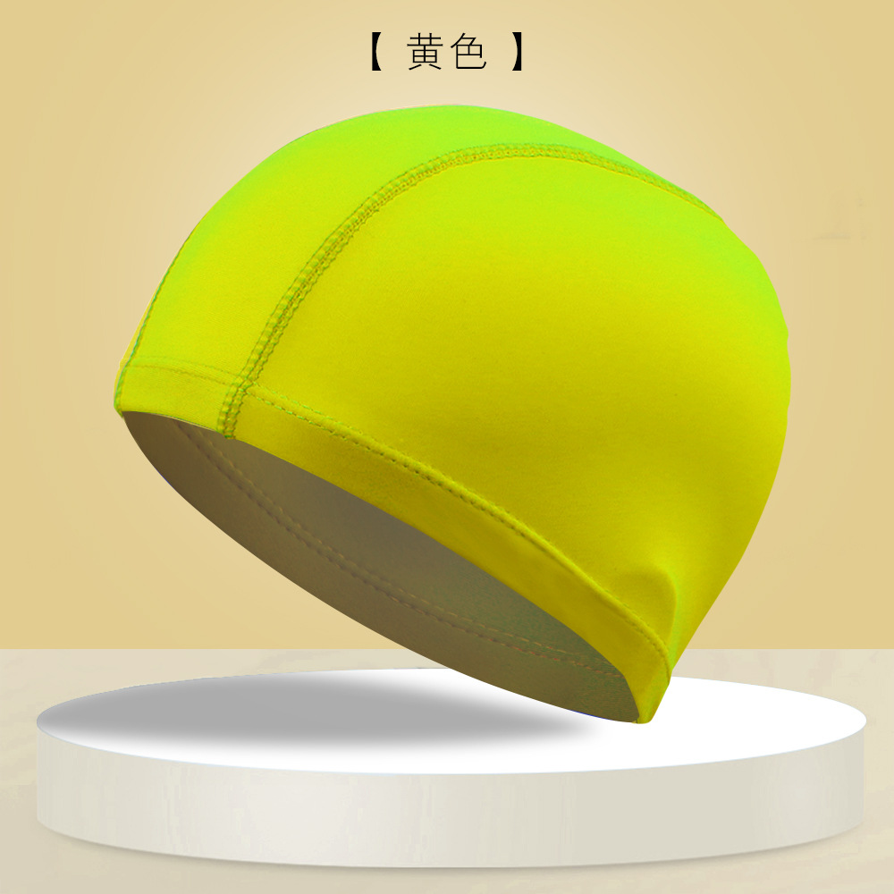 Gorro de natación de poliéster - Alto elástico, adulto universal, color sólido, embalaje independiente, directo de fábrica