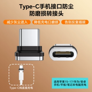 爆款240W超级快充Typec磁吸转接头PD直插式充电笔记本手机防尘塞