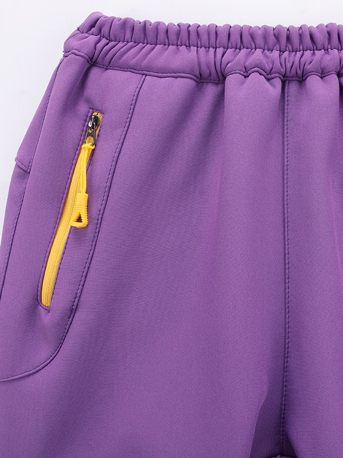 男の子と女の子用の子供用ジャケットパンツ、アウトドアソフトシェルパンツ、防水性、通気性、ベルベットの暖かい登山パンツ、秋と冬の外国貿易