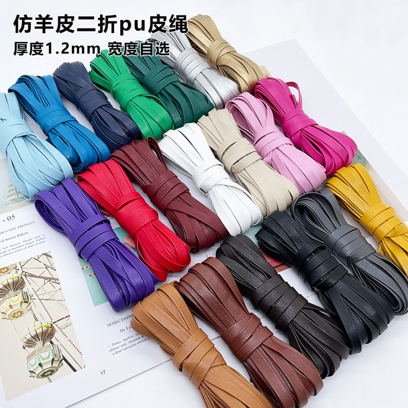 PU Soft Leather Rope 80% Off Strips Environmentally Friendly Imitation Goatskin Rope DIY Mobile Phone Chain Material Edge Strap Necklace Bracelet Leather Rope