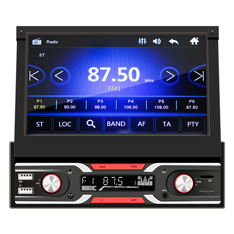 Nuevo 7 pulgadas HD pantalla retráctil coche Bluetooth MP5 reproductor USB Tarjeta sin pérdida de calidad de sonido radio del coche