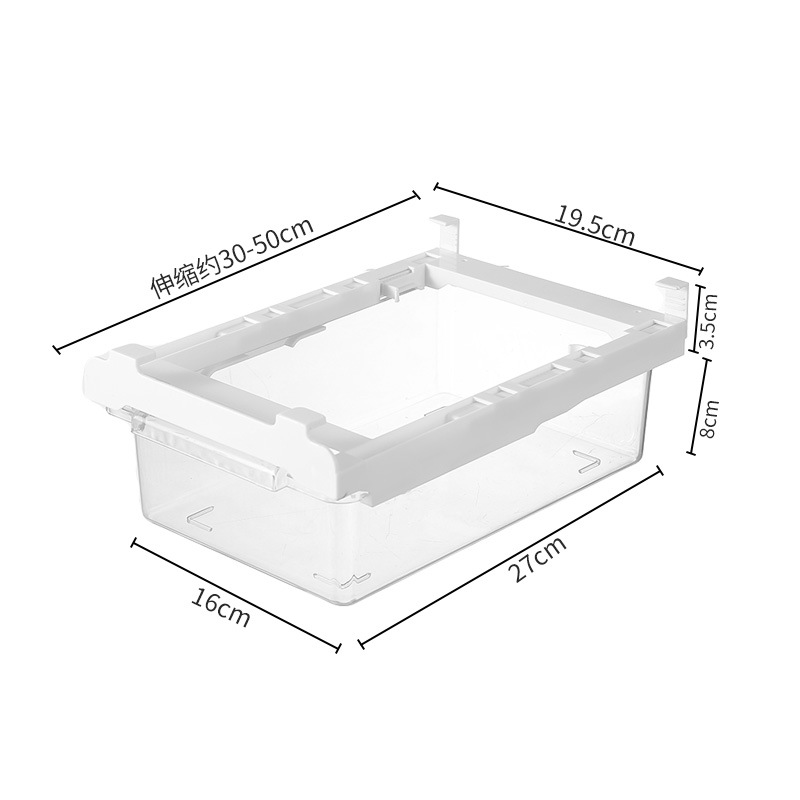 Caja de almacenamiento de refrigerador tipo cajón de grado alimenticio caja de preservación transparente de refrigeración general de cocina caja de empaque y acabado