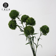 工厂直销 绿石竹仿真花软胶葱球 手感保湿毛球植物造景装饰插花艺