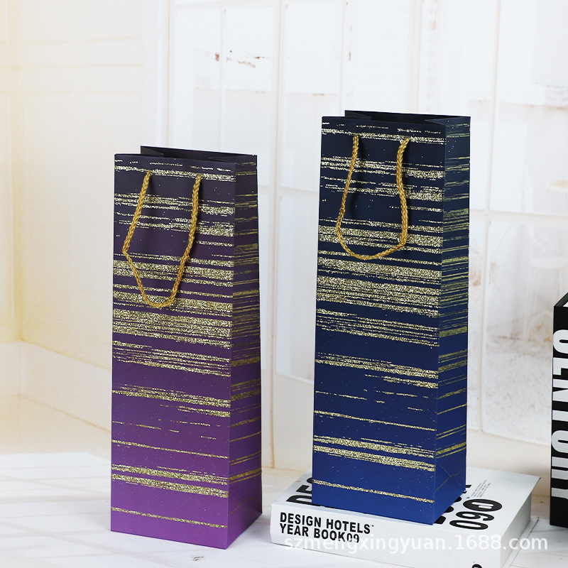 Nueva engrosada de alta gama de cumpleaños Navidad Día de San Valentín decorativo vino tinto regalo bolsa de embalaje sola bolsa de vino