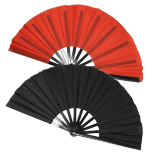 2 Pack Black Red Tai Chi Folding Fan for Performance