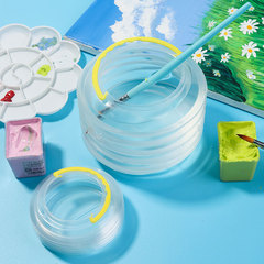 兒童透明摺疊壓縮洗筆桶幼兒園便攜式簡易水粉水彩水桶洗筆筒批發