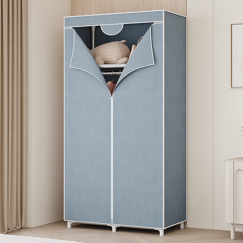 Simple Fabric Wardrobe for Home Bedroom, Fabric Wardrobe with Reinforced Steel Pipes, Storage Rack, All-Steel Rental House Manufacturer