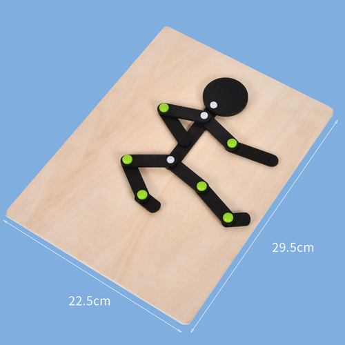 Cartoon wooden man board game toy parent-child interactive educational children's wooden kindergarten deformed little character toy