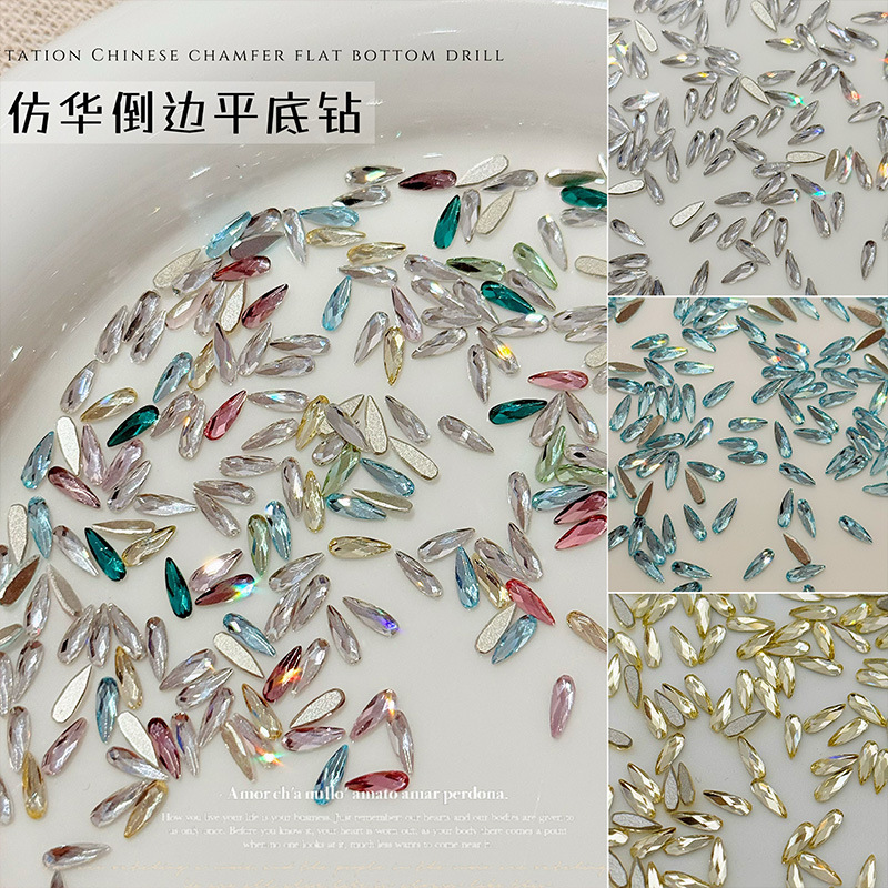 2*6 Water Drop Rhinestones Flat-Back Rhinestones Nail Art Decorations K9 Imitation Diamond Cut Super Shiny High-Quality Wearable Nail Rhinestones 2*6 Water Drop Rhinestones Flat-Back Rhinestones Nail Art Decorations K9 Imitation Diamond Cut Super Shiny High-Quality Wearable Nail Rhinestones