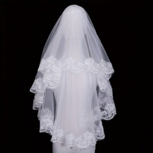 X 60281 Bridal Veil with Lace Trim �����^�� ���R�d�羳�W����