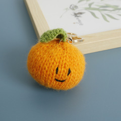 New style knitting orange pendant, exquisite woolen thread knitting keychain, handmade orange ornament finished product