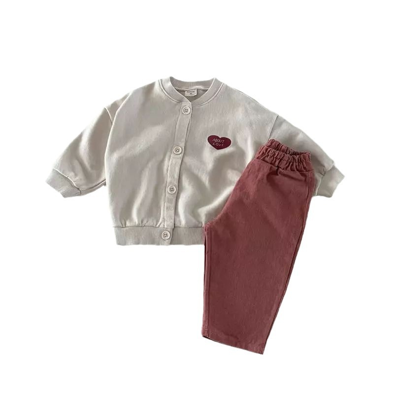 Abrigo para niños primavera estilo coreano ropa para niños bebé amor cardigan abrigo ropa de bebé primavera ropa de primavera para niña