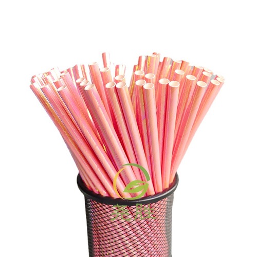 Laser beam iridescent paper straw, rainbow straw, iridescent paper straw