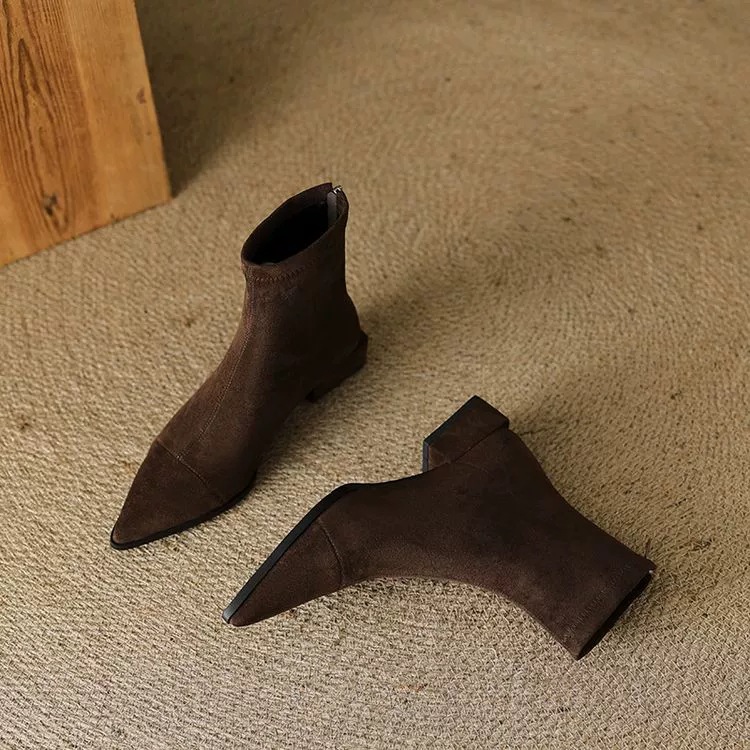 Winter cowboy laarzen voor dames van suède met warme voering_voghion.com