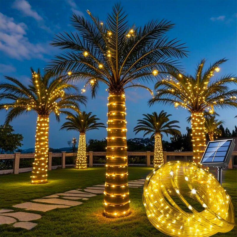 Solar Tube Light Water Pipe Light Outdoor Courtyard Decorative Light Rainbow Tube Led Light String Christmas Decorative Light