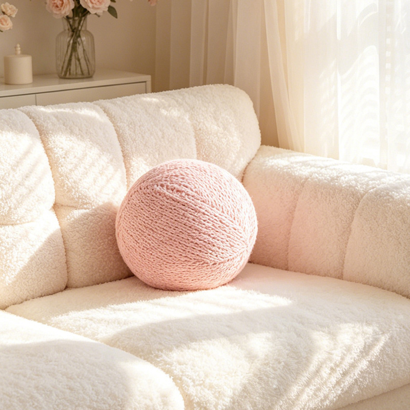 Pillow de lana simple, almohada de arco, sofá nórdico, almohada de decoración para el hogar, suave, versátil, decoración elegante