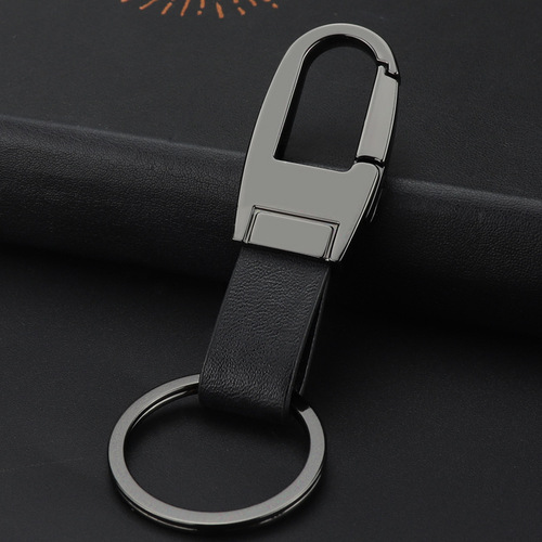 Creative leather waist buckle, customized metal key chain, fashionable and simple men's waist buckle, car key anti-lost gift